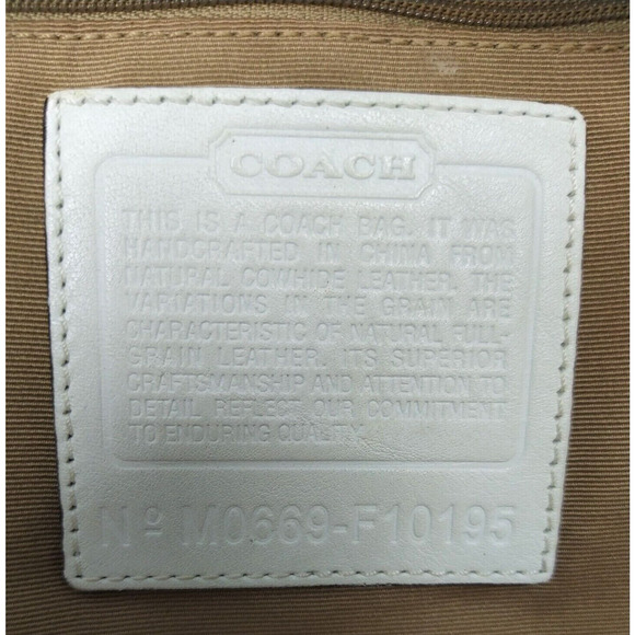 Coach Legacy White Leather Double Handle Zipper Closure Tote Bag - Picture 12 of 13